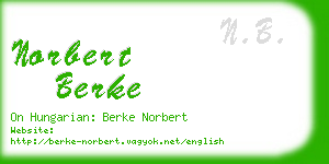 norbert berke business card